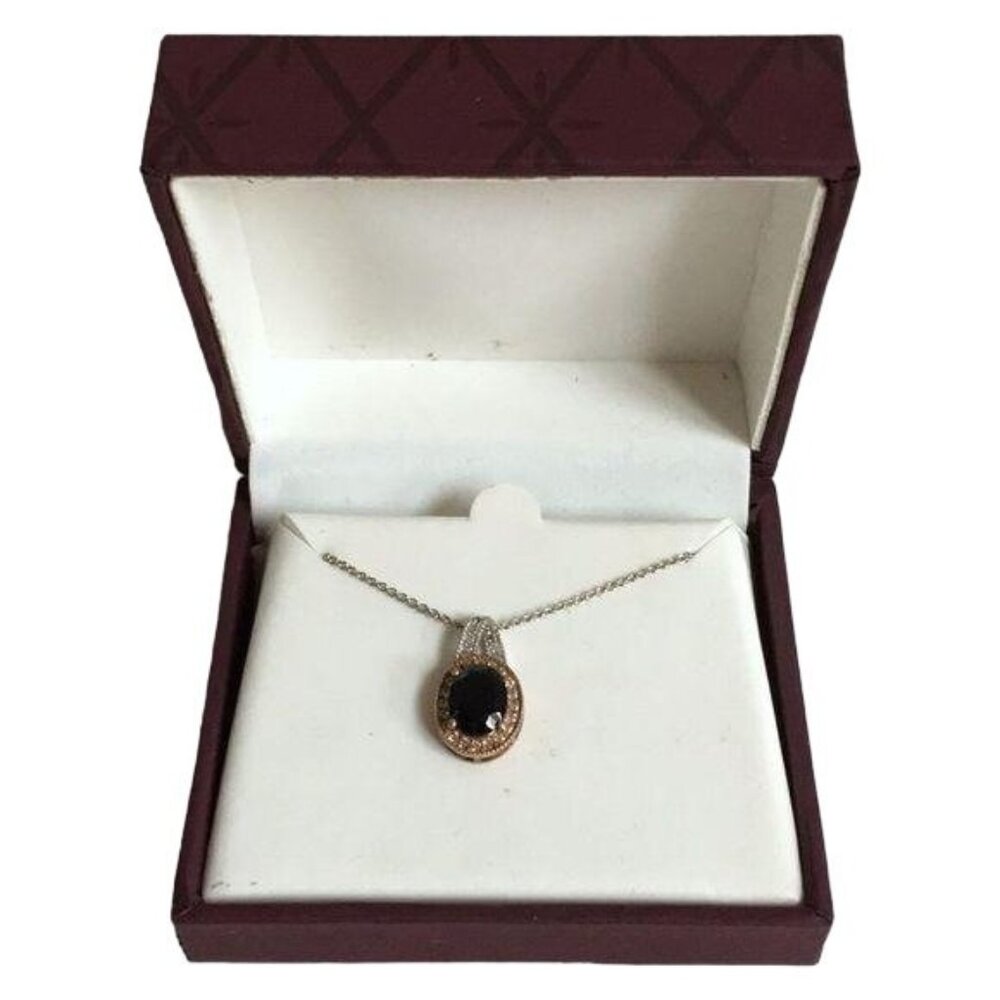 New Vintage Style Silver Black Necklace